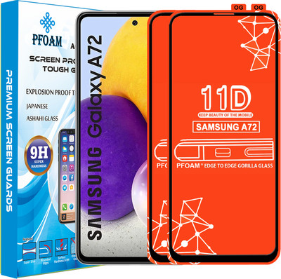 PFOAM Edge To Edge Tempered Glass for SAMSUNG GALAXY A72(Pack of 2)