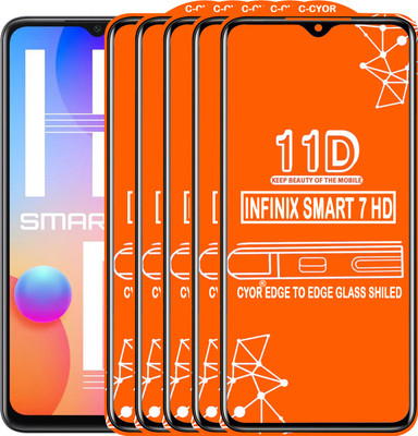 CYOR Edge To Edge Tempered Glass for INFINIX SMART 7 HD(Pack of 5)