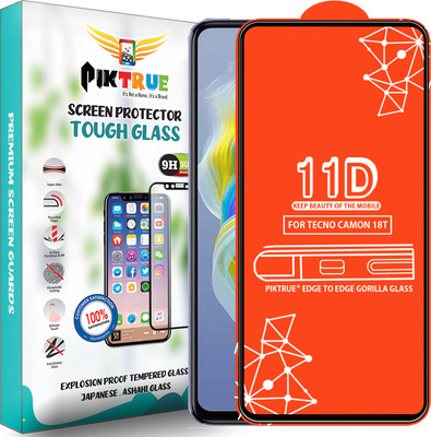 PikTrue Edge To Edge Tempered Glass for Tecno Camon 18T(Pack of 1)