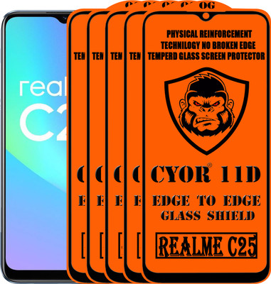 CYOR Edge To Edge Tempered Glass for REALME C25(Pack of 5)