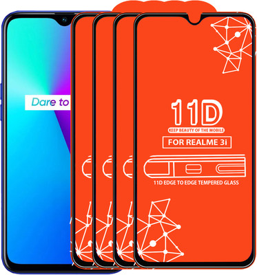 Qyist Edge To Edge Tempered Glass for Realme 3i(Pack of 4)