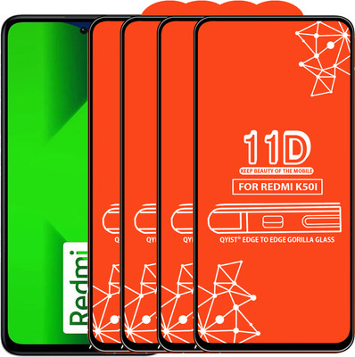 Qyist Edge To Edge Tempered Glass for Xiaomi Redmi K50I(Pack of 4)