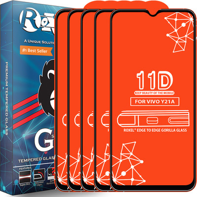 Roxel Edge To Edge Tempered Glass for Vivo Y21A(Pack of 5)