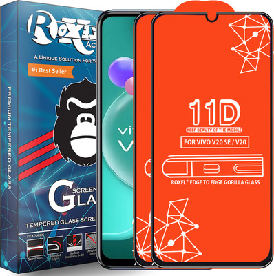 Roxel Edge To Edge Tempered Glass for Vivo V20 Se(Pack of 2)