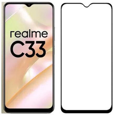 ECMERED Edge To Edge Tempered Glass for Realme C33, realme C33, Realme C33 4G(Pack of 1)