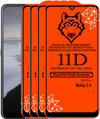 DeepzHub Edge To Edge Tempered Glass for Nokia 2.4(Pack of 4)