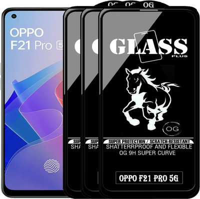 PFOAM Edge To Edge Tempered Glass for OPPO F21 PRO 5G(Pack of 3)
