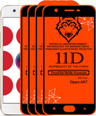 CRodible Edge To Edge Tempered Glass for Oppo A57(Pack of 4)