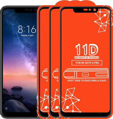 Qyist Edge To Edge Tempered Glass for Mi Redmi Note 6 Pro(Pack of 3)