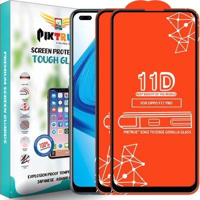 PikTrue Edge To Edge Tempered Glass for Oppo F17 Pro(Pack of 2)