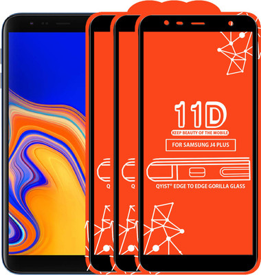 Qyist Edge To Edge Tempered Glass for Samsung Galaxy J4(Pack of 3)