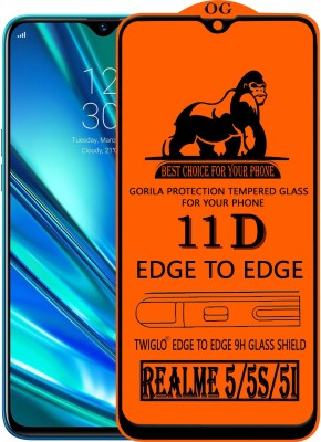 TWIGLO Edge To Edge Tempered Glass for REALME 5(Pack of 1)