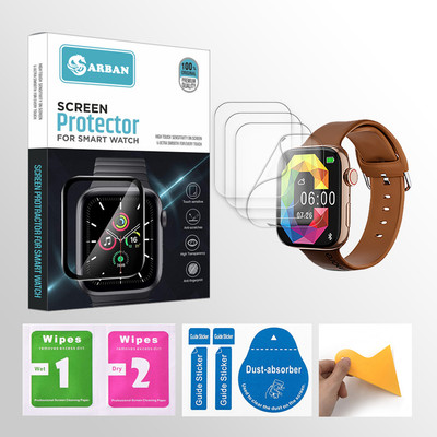 ARBAN Edge To Edge Tempered Glass for Gizmore CLOUD 1.85 inch Smartwatch 4 PROTECTOR + 4 WIPES + 4 DUST REMOVAL STICKER + 1 WIPER(Pack of 4)