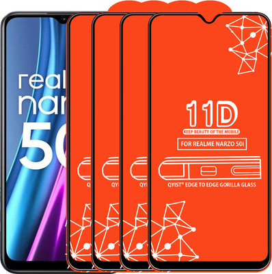 Qyist Edge To Edge Tempered Glass for Realme Narzo 50I(Pack of 4)
