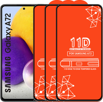 Qyist Edge To Edge Tempered Glass for Samsung Galaxy A72(Pack of 3)