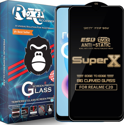 Roxel Edge To Edge Tempered Glass for REALME C20(Pack of 1)