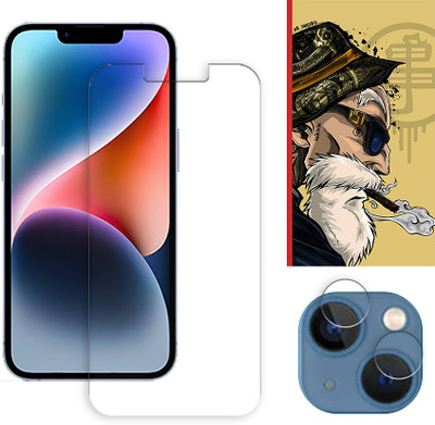 ARBAN Edge To Edge Tempered Glass for Apple iPhone 14 Plus 5G Tempered Glass Screen Protector | Anti-Scratch | Edge to Edge Full Coverage | 9H Hardness ( 1 FRONT SCREEN GUARD + 1 CAMERA LENS PROTECTOR + 1 FREE BACK EMBOSSED SKIN001 )(Pack of 1)