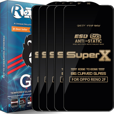 Roxel Edge To Edge Tempered Glass for Oppo Reno2 F(Pack of 5)