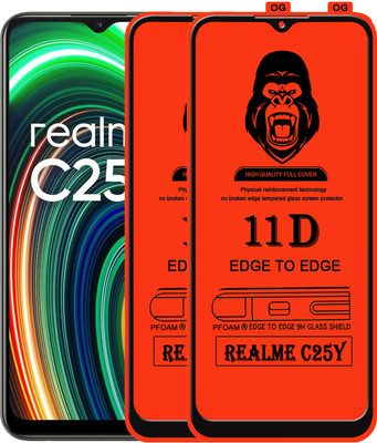Rofix star Edge To Edge Tempered Glass for REALME C25Y(Pack of 2)