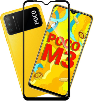 RCHJV Edge To Edge Tempered Glass for Poco M3(Pack of 1)