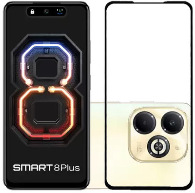 HOBBYTRONICS Edge To Edge Tempered Glass for Infinix Smart 8 Plus, INFINIX SMART 8 PLUS(Pack of 2)