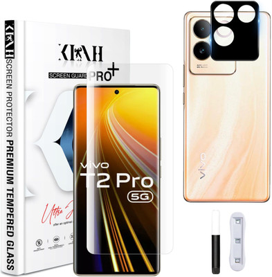 KLAH Edge To Edge Tempered Glass for Vivo T2 Pro 5G, With Camera Lens Protector(Pack of 1)