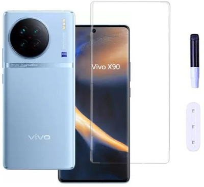 Bigil Edge To Edge Tempered Glass for Vivo X90, UV Curved Screen Protector(Pack of 1)