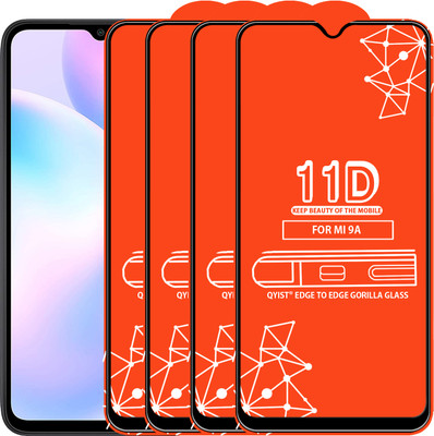 Qyist Edge To Edge Tempered Glass for Redmi 9A(Pack of 4)