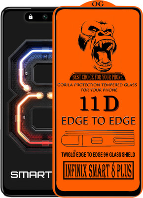 TWIGLO Edge To Edge Tempered Glass for INFINIX SMART 8 PLUS(Pack of 1)
