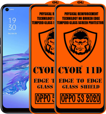 CYOR Edge To Edge Tempered Glass for OPPO A53 2020(Pack of 2)