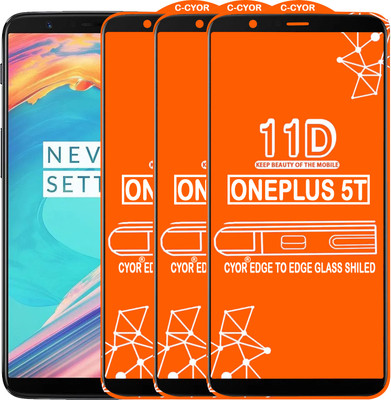 CYOR Edge To Edge Tempered Glass for OnePlus 5T(Pack of 3)