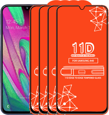 Roxel Edge To Edge Tempered Glass for Samsung Galaxy A40(Pack of 4)