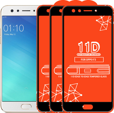 Roxel Edge To Edge Tempered Glass for Oppo F3(Pack of 3)