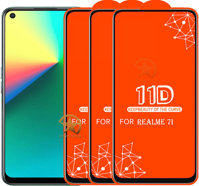 SEVEN7STAR Edge To Edge Tempered Glass for Realme 7i(Pack of 3)
