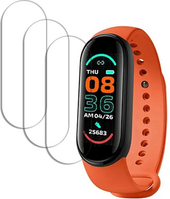 SOMTONE Edge To Edge Tempered Glass for Mi Band 6 Smart Watch M6 Smart Band 1.44 inch SMARTWATCH SCREEN GUARD(Pack of 3)