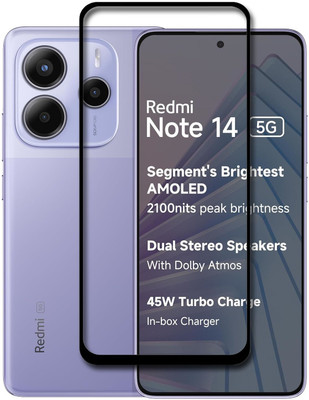 INFINITYWORLD Edge To Edge Tempered Glass for Redmi Note 14 5G(Pack of 1)