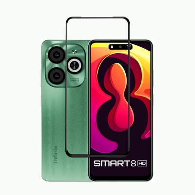 9H Edge To Edge Tempered Glass for Infinix Smart 8 , Smart 8 plus-| 9H Hardness | High Clarity | Touch Sensitive | Anti Static (with Easy Installation Kit)(Pack of 1)