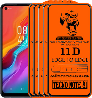 CYOR Edge To Edge Tempered Glass for TECNO NOTE 8I(Pack of 5)