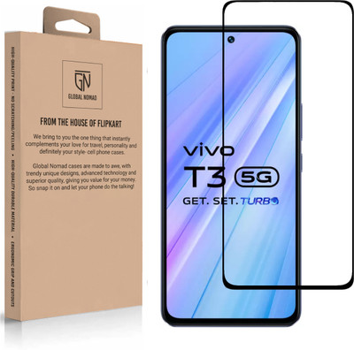 GLOBAL NOMAD Edge To Edge Tempered Glass for vivo T3 5G(Pack of 1)