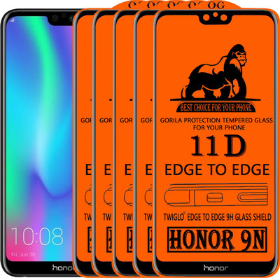 TWIGLO Edge To Edge Tempered Glass for Honor 9N(Pack of 5)
