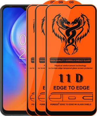 Forego Edge To Edge Tempered Glass for Tecno Spark 7 Plus(Pack of 3)