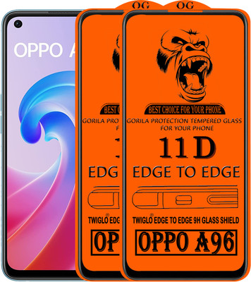 TWIGLO Edge To Edge Tempered Glass for OPPO A96(Pack of 3)