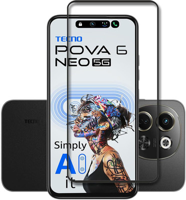 FwellT Edge To Edge Tempered Glass for Tecno Pova 6 Neo 5g(Pack of 1)