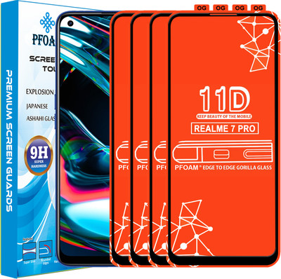 PFOAM Edge To Edge Tempered Glass for REALME 7 PRO(Pack of 4)
