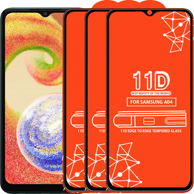 Qyist Edge To Edge Tempered Glass for Samsung Galaxy A04(Pack of 3)