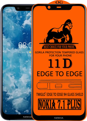 TWIGLO Edge To Edge Tempered Glass for NOKIA 7.1 PLUS(Pack of 1)