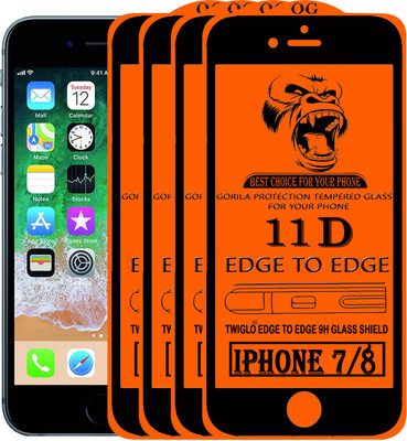 TWIGLO Edge To Edge Tempered Glass for Apple iPhone 8(Pack of 4)