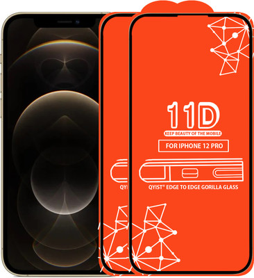 Qyist Edge To Edge Tempered Glass for Iphone 12 Pro(Pack of 2)