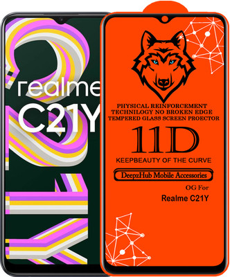 DeepzHub Edge To Edge Tempered Glass for Realme C21Y(Pack of 1)