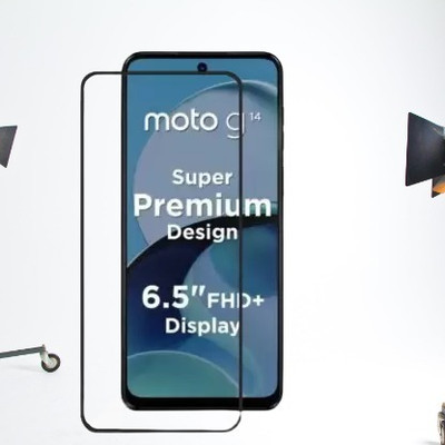 vmt stock Edge To Edge Tempered Glass for MOTOROLA g14, Moto G14, Motorola G14, Motorola Moto G14(Pack of 1)